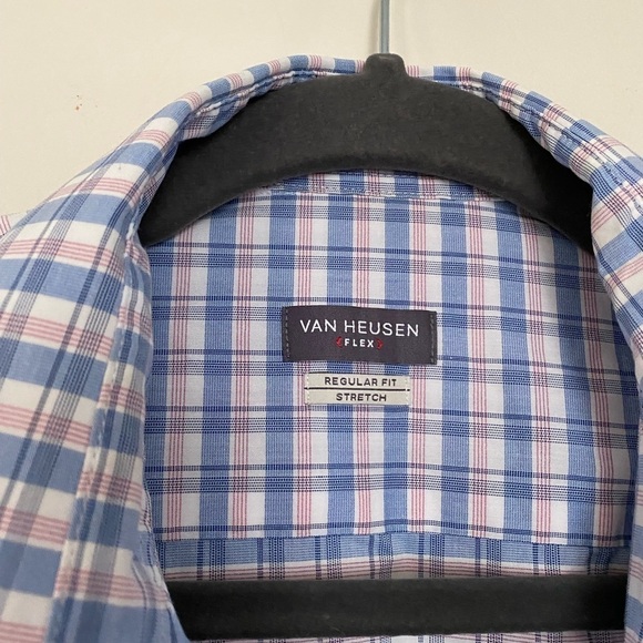 Van Heusen Flex Regular Fit Plaid Casual Button Down Shirt Mens Size XL - Picture 4 of 7